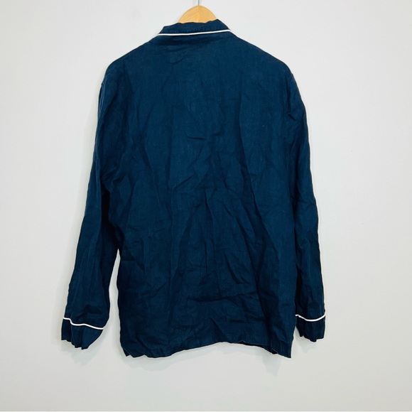 Quince 100% linen blue pajama set size large - Picture 4 of 9